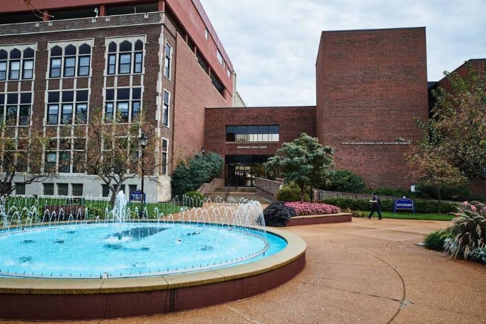 医学院大楼和喷泉